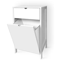 Mobile porta biancheria italy 37X28X78 cm in colore bianco