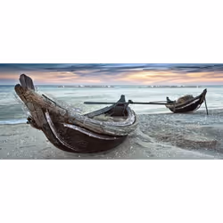 Quadro Lupia Dipinto Brillantinato BRILLANT 52x122 CANOE Prodotto già pronto per essere appeso con facilità utilizzando solam ...