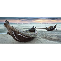 Quadro Lupia Dipinto Brillantinato brillant 52x122 canoe