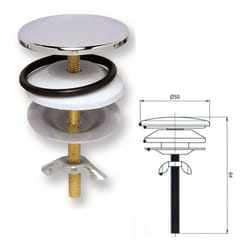 Tappo copriforo pesante ottone cromato d. 50 mm 412900OC
