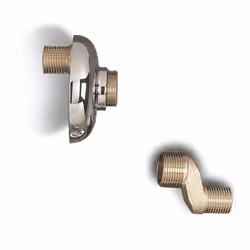 MATERIALI E FINITURA: Ottone nichelato Rosone in ottone cromato MISURE: Attacchi MM 1/2" x 3/4" Spostamento mm.20 Diametro ro ...