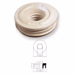 MATERIALI E FINITURA: Gomma bianca MISURE: Diametro esterno mm.79 Diametro interno mm.29 Altezza mm.29