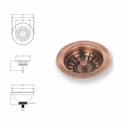 MATERIALI E FINITURA: Ottone ramato MISURE: Attacco M 1"1/2 Diametro foro mm.90 Diametro esterno mm.114