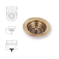 MATERIALI E FINITURA: Ottone bronzato MISURE: Attacco M 1"1/2 Diametro foro mm.90 Diametro esterno mm.114 PESO: gr290,6/pz (n ...