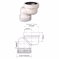 MATERIALI E FINITURA: Materiale plastico bianco MISURE: Per raccordi scarichi wc da mm.90-110 a tubazioni con diametro intern ...