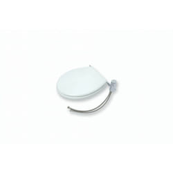 Acquastilla - Sedile copri wc in legno verniciato bianco, con rubinetto monocomando ed aeratore per funzione bidet