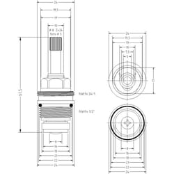 Acquastilla - 116559 - Vitone unificato 1/2' asta 35 mm, Compatibile con rubinetterie Asta Lunga, 80 g, Ottone nudo