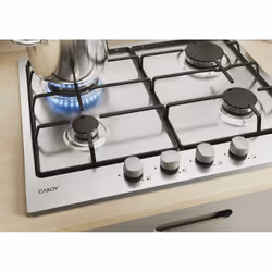 Candy Idea CHW6BR4WX Acciaio inox Da incasso 60 cm Gas 4 Fornello(i) - Vista aggiuntiva 5