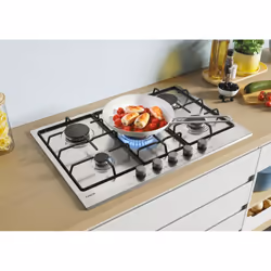 Candy Timeless CEL7P4WX Acciaio inox Da incasso 74.5 cm Gas 5 Fornello(i) - Vista aggiuntiva 4