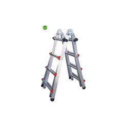 Dalla linea di articoli dedicati all'edilizia e alla ferramenta a marchio Sicos, SCALA TELESCOPICA 4 + 4 PROFI AUTO, interame ...