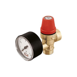 Caleffi - Valvola di sicurezza ordinaria certificata, con manometro. Attacchi 1/2', taratura 3 bar 314430 1/2" - 3 bar