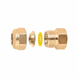 Raccordo femmina. Per tubi in rame ricotto, rame crudo, ottone, acciaio dolce e acciaio inox. Con doppio O-Ring. Conforme all ...