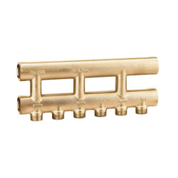 Collettore complanare fuso monolaterale. Misura 3/4' 6 derivazioni 357506