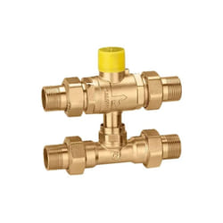 Caleffi - Valvola di zona a sfera, a tre vie con tee di by-pass. Nuova tenuta O-Ring. Tee completo di ugello U6. Interasse tra gli attacchi