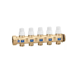 Collettore di ritorno completo di valvole di intercettazione incorporate 6 derivazioni Caleffi 666765S1 6 - 1 1/4” F