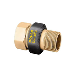 Caleffi - Raccordo a tre pezzi per impianti solari. Calotta nichelata nera. Attacco g 3/4' (iso 228-1) f ingresso, bocchettone - g 3/4' a (iso 228-1)
