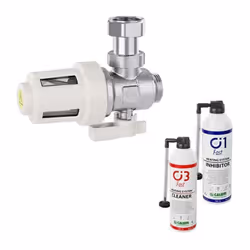 Caleffi XS PROTECTION PACK Filtro defangatore XS magnetico sottocaldaia . Corpo in ottone. Cromato. Attacchi: 3/4” M x 3/4” F ...