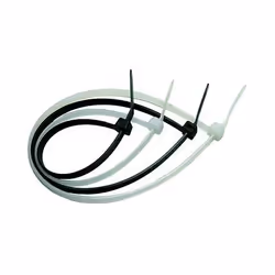 mm 2,5x200 pz 100 - nero In poliammide 6/6. Conforme alle norme MIL-S-23190E. Bordi laterali arrotondati per una maggiore sic ...
