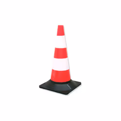 Cono spartitraffico in polietilene. Colore bianco e rosso. Cono Spartitraffico Base Pe Cm 50 B/R.- SPECIFICHE DEL PRODOTTO -C ...