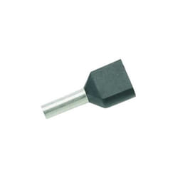 Puntalino a Bussola twin Preisolato Nero per 2 Cavi 1,5 mmq Lunghezza 12 mm