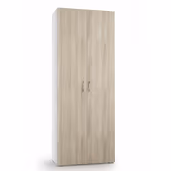 Armadio multiuso in bianco Olmo con 2 ante e 1 cassetto, dotato di 6 ripiani interni. Design semplice e versatile, ideale per ...