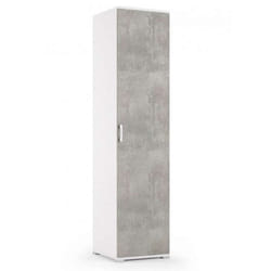 Mobile Armadietto Bianco Cemento 45x45x195 - 4 Ripiani Regolabili - Design Moderno - Terraneo