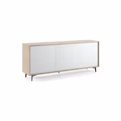 Scopri la madia in rovere con ante bianco dama, elegante e versatile. Design contemporaneo con apertura push, cinque piedini  ...