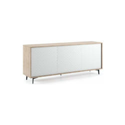 Terraneo Madia Rovere e Ante Bianco Dama 184x45x77 cm - Mobile Living Elegante