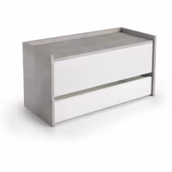 Scopri il baule contenitore a chiusura rallentata, ideale per ingressi e camere. Design semplice in bianco e cemento, offre a ...