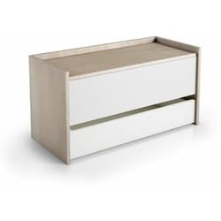 Terraneo - Baule Contenitore Chiusura Rallentata Rovere e Bianco - Panca d'Ingresso Pratica e Accogliente - 90x40x46 cm