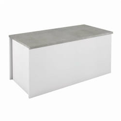 Terraneo - Baule Bianco Cemento 90x45x45 - Contenitore con Chiusura Rallentata