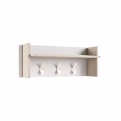 Scopri il pannello appendiabiti in bianco e rovere, ideale per ingresso e corridoio. Con 3 ganci e ampio ripiano, organizza g ...
