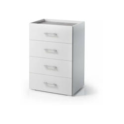 Cassettiera 4 Cassetti Bianco con Piano Cemento - Elegante e Funzionale - Terraneo