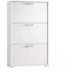 Scarpiera Elegante Bianca con Tre Ante - 67x18x112 cm - Terraneo