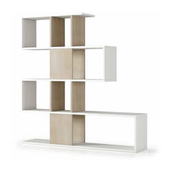 Libreria moderna 5 ripiani Bianco Rovere