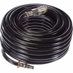 Tubo in gomma per aria compressa fino a 20 bar. Lunghezza 10 metri/20 metri. Attacchi rapidi universali. Pressione massima: 2 ...