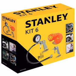 Kit 6 pezzi 160153XSTN Completo di: Pistola di soffiaggio Pistola di gonfiaggio Kit gonfiaggio 3 pezzi Tubo spiralato (5m)