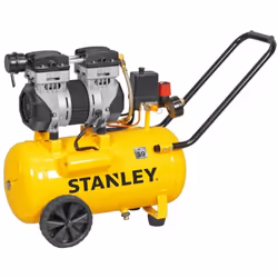 Compressore aria silenziato Stanley "SXCMS1324HE" 24l 1,3hp.Il compressore silenzioso senza olio è la scelta ideale per chi c ...