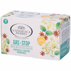 Gas-Stop L'Angelica è una tisana naturale che contrasta gonfiore e gas intestinali grazie a finocchio, menta e anice stellato ...