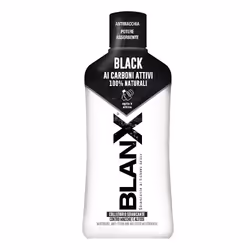 Blanx Black è un collutorio antibatterico naturale utile per una pulizia profonda e un alito fresco. Flacone da 500 ml.