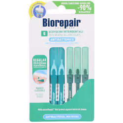 Biorepair Scovolino Regular ISO2 sono 5 scovolini interdentali cilindrici con Microrepair che penetrano in profondità fin dov ...