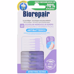 Scovolini monouso Biorepair Soft Pick Large in gomma con tecnologia antibatterica, riducono la crescita batterica del 90%. De ...