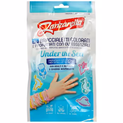 Zanzarella 25 braccialetti colorati "Under the sea" per adulti e bambini. Puro silicone senza insetticida, attivo per 12 ore. ...