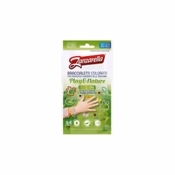 Zanzarella 25 braccialetti colorati "Play and Nature" per adulti e bambini. Puro silicone senza insetticida, attivo per 12 or ...