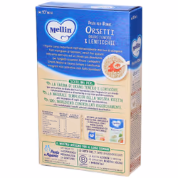 Mellin Orsetti Grano Tenero & Lenticchie per Prima Infanzia 280 g