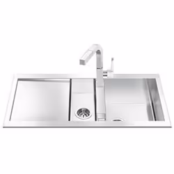 Smeg LQR100-2, Acciaio inox, 2 ciotole, 174 x 392 mm, 350 x 392 mm, 21,6 cm, 8,89 cm (3.5")