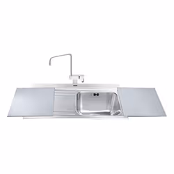 Lavello incasso 1 vasca e gocciolatoio sinistro con taglieri in vetro - Smeg LI91SGS Il lavello incasso 1 vasca e gocciolatoi ...