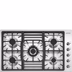 Smeg Classic Classica Piano di cottura PGF95-4 Acciaio Inox, Acciaio inox, Da incasso, 87 cm, Gas, Acciaio inox, 5 Fornello(i ...