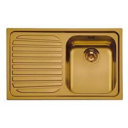 Lavello incasso 1 vasca e gocciolatoio sinistro colore ottone 79x50 cm Smeg SP791SOT