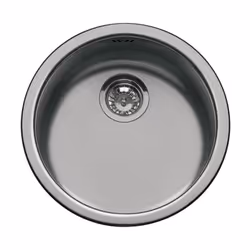 Lavello incasso monovasca rotondo acciaio nero 43.7x43.7 - Smeg 10I3PN Il lavello incasso monovasca rotondo acciaio nero 43.7 ...